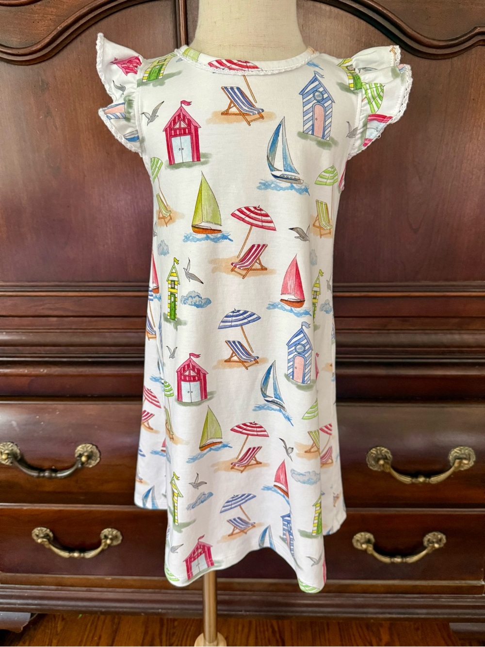 Baby Club Chic Nautical Sailboat Beach Dress Girls Ruffle Sleeve
